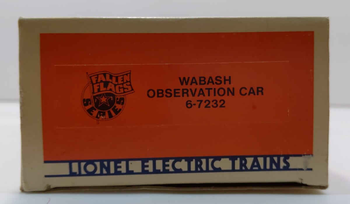 Lionel 6-7232 O Gauge Wabash "City of Wabash" Observation Car #7232 (FF #1) LN/Box