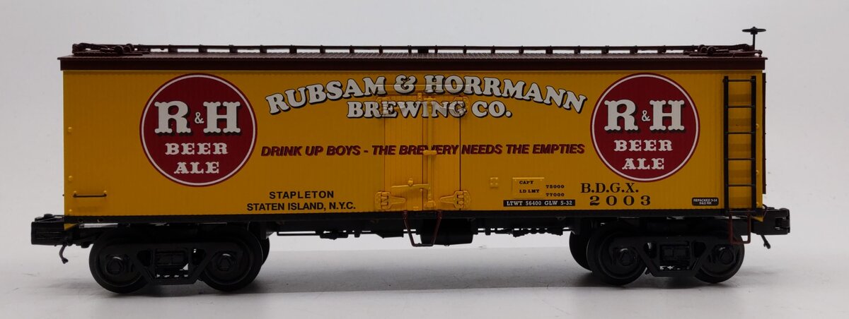 MTH 20-94407 O Gauge Rubsam & Hormann Brewing Co. 36' Wooden Reefer #2003 NIB