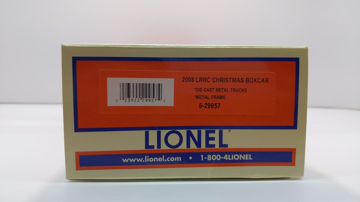 Lionel 6-29957 O Gauge 2008 LRRC Christmas Boxcar LN/Box