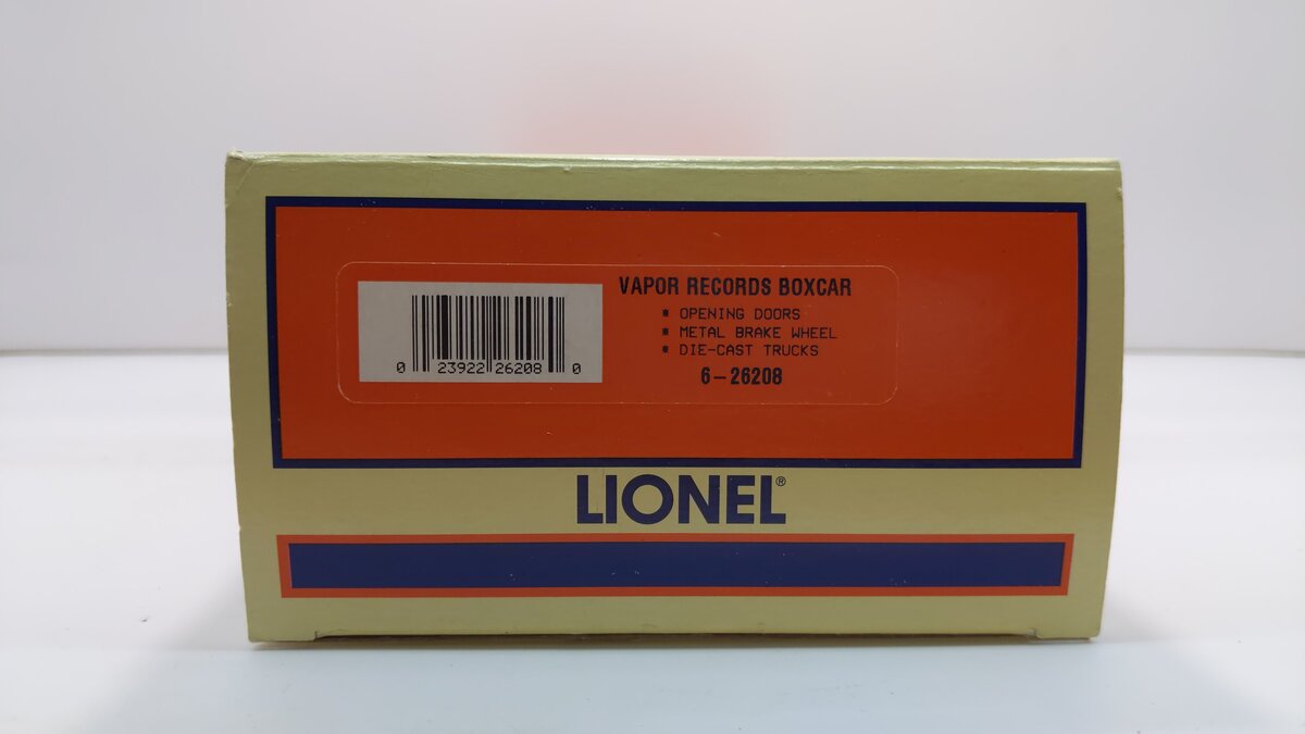 Lionel 6-26208 O Gauge Vapor Records Boxcar #9700-496 LN/Box
