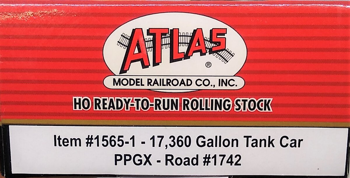 Atlas 1565-1 HO Scale PPGX 17,360 Gallon Tank Car #1742 LN/Box