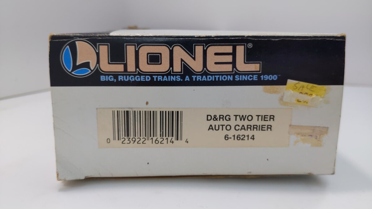 Lionel 6-16214 O Gauge Denver & Rio Grande Two Tier Auto Carrier LN/Box