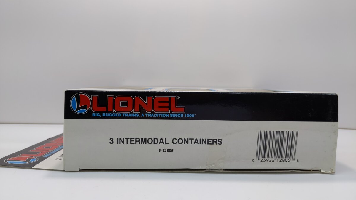 Lionel 6-12805 O and 027 Evergreen/Maersk/APL Intermodal Containers (Set of 3) LN/Box