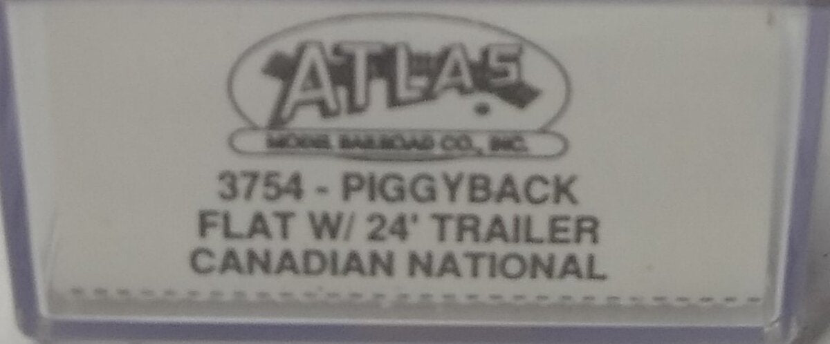Atlas 3754 N Scale Canadian National Flatcar With 2 Piggyback