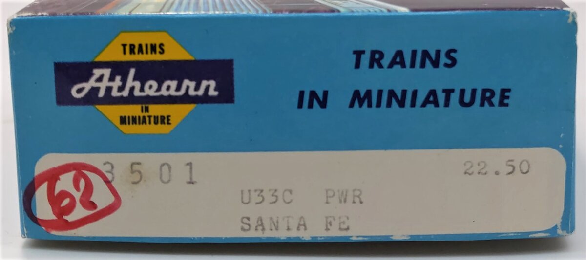 Athearn 3501 HO Scale Santa Fe U33C Powered Diesel Locomotive #8517