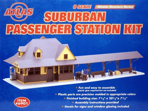 Atlas 6901 O Scale Suburban Passenger Station Building Kit LN/Box