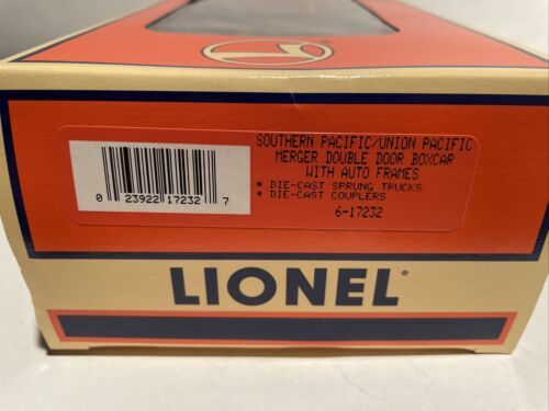 Lionel 6-17232 O Gauge SP/UP Merger Double Door Boxcar #9200 w/Auto Frames LN/Box