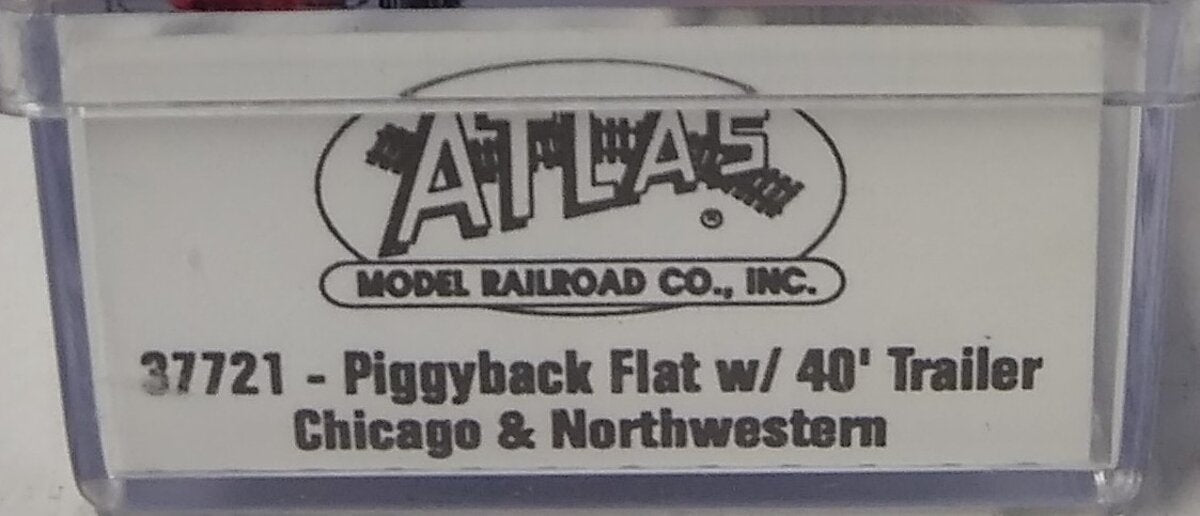 Atlas 37721 Chicago & Northwestern Piggyback Flat w/ 40' Trailer #48303 NIB