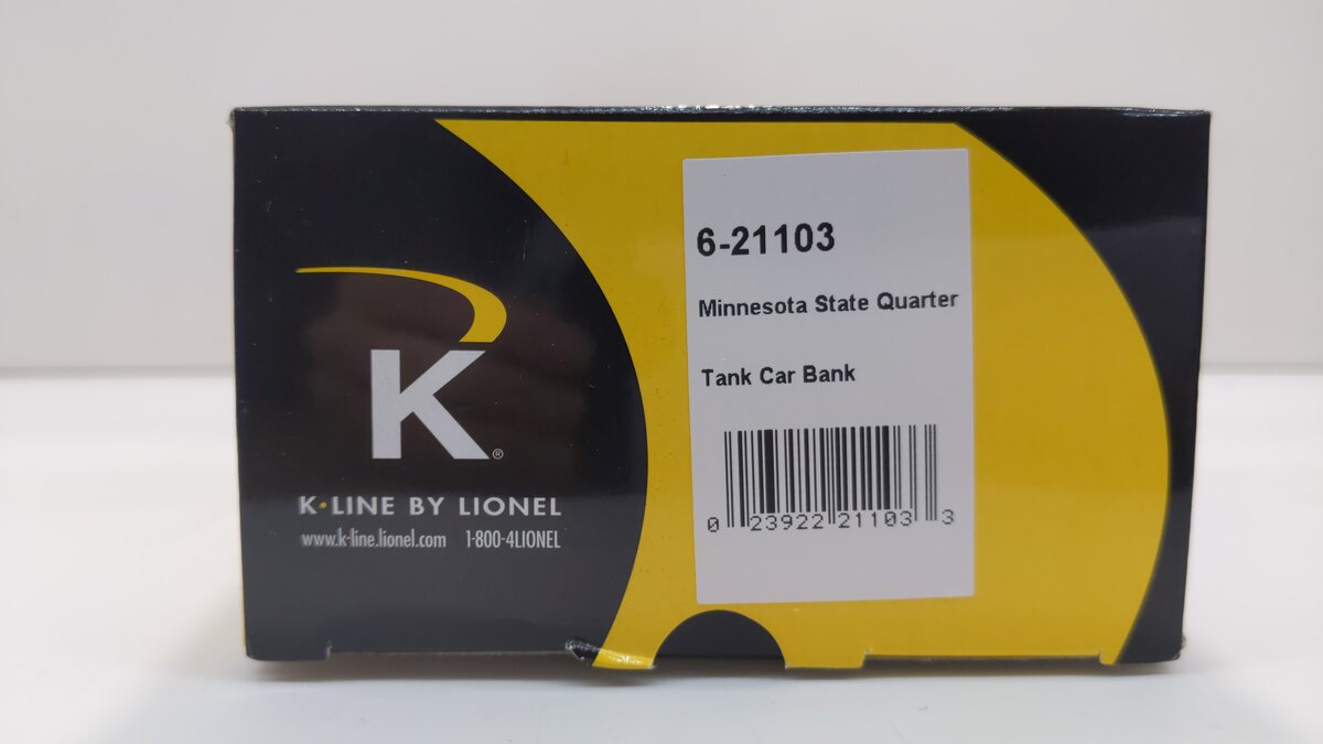 K-Line 6-21103 O Minnesota State Quarter Tank Car Bank LN/Box