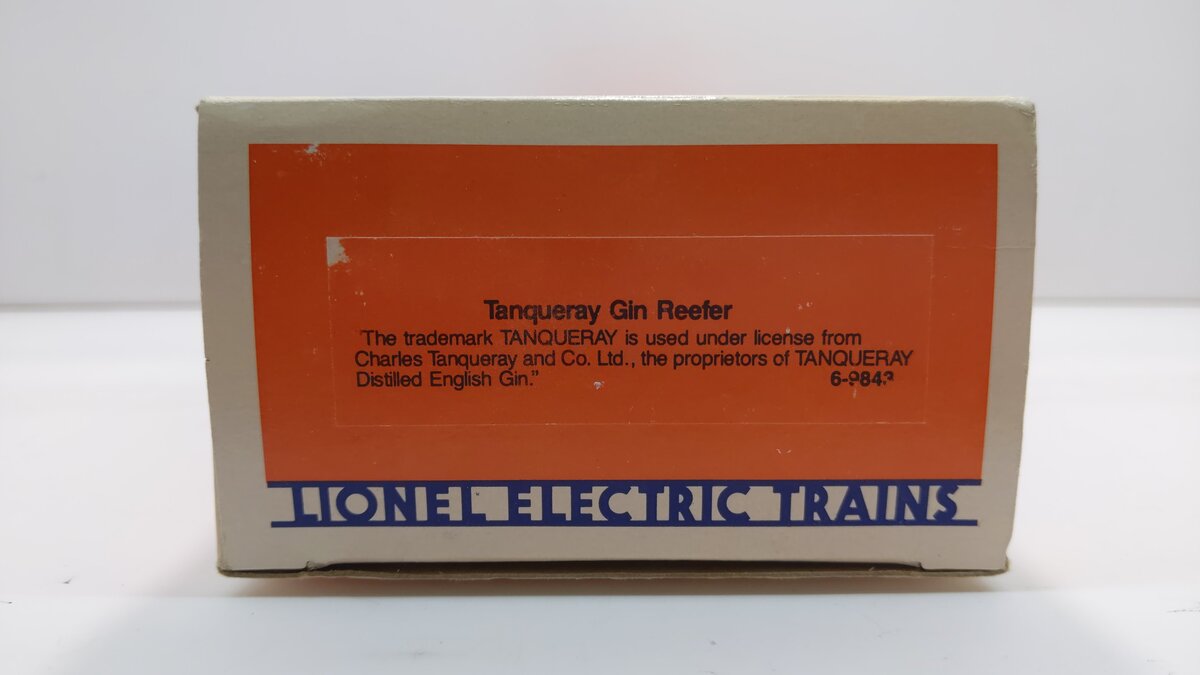 Lionel 6-9843 O Gauge Tanqueray Gin Billboard Reefer LN/Box