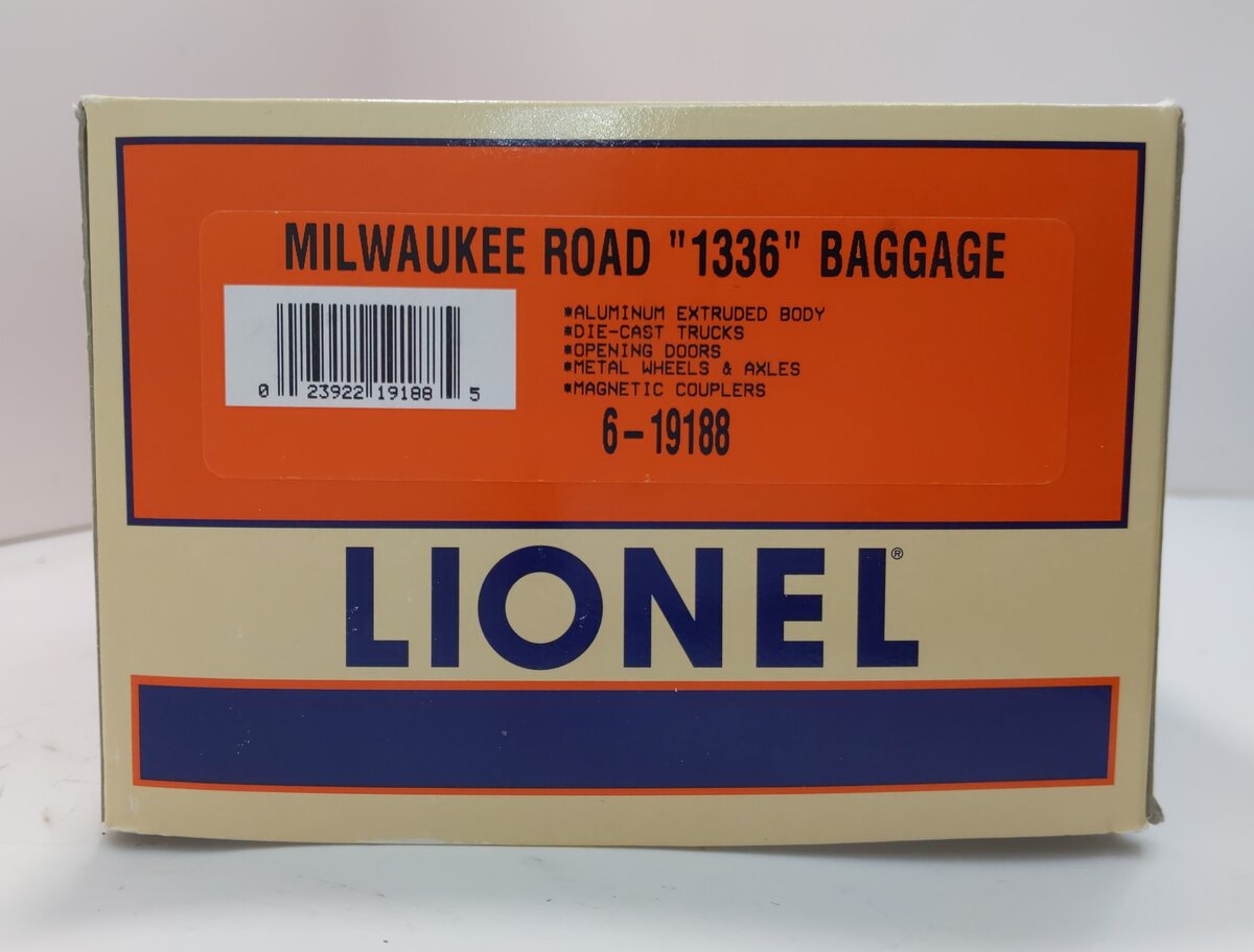 Lionel 6-19188 O Gauge Milwaukee Road Aluminum Baggage Car #1336 EX/Box