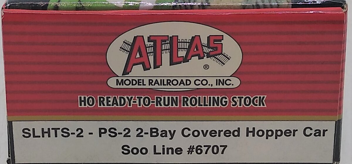 Atlas SLHTS-2 HO SOO Line 2-Bay Covered Hopper Car #6707 LN/Box