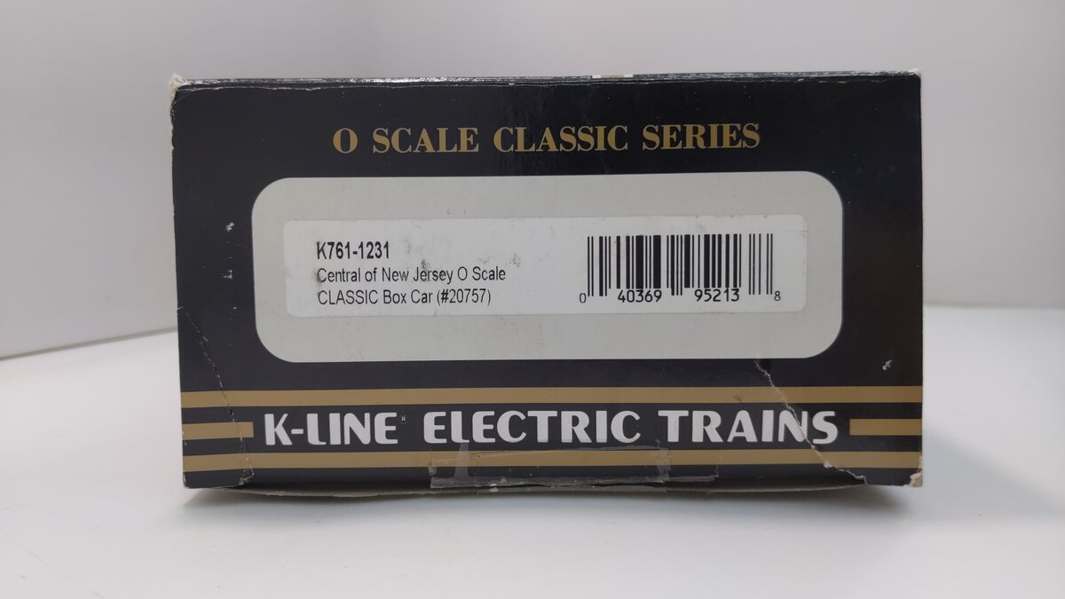 K-Line K761-1231 O Gauge Central Of New Jersey Classic Box Car #20757 LN/Box
