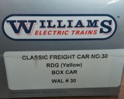 Williams WAL 30 O Gauge Reading Boxcar #106478 LN/Box