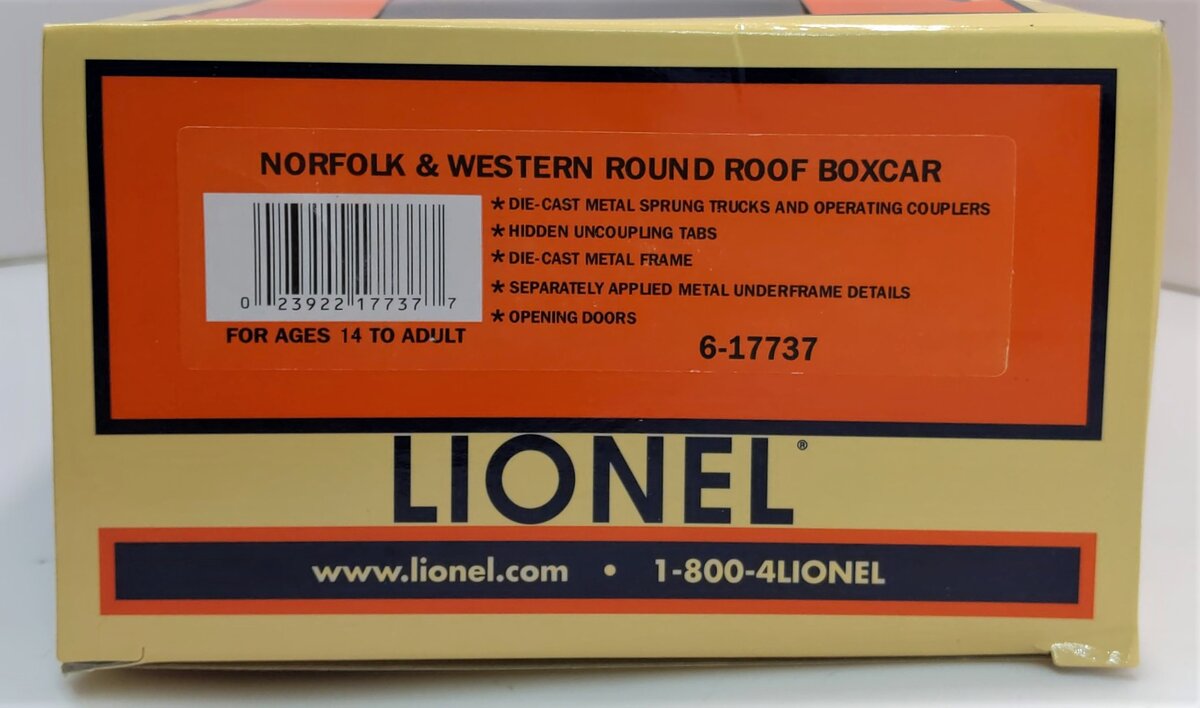 Lionel 6-17737 O Norfolk & Western Round-Roof Boxcar #46494