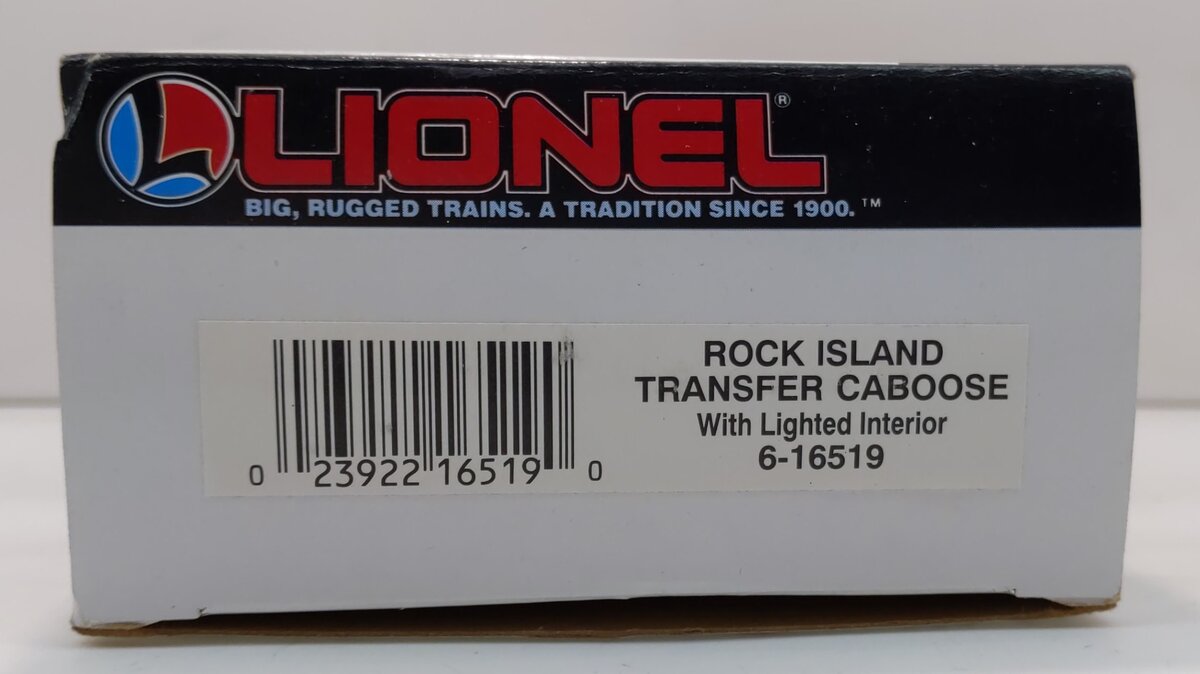 Lionel 6-16519 O Gauge Rock Island Transfer Lighted Caboose LN/Box