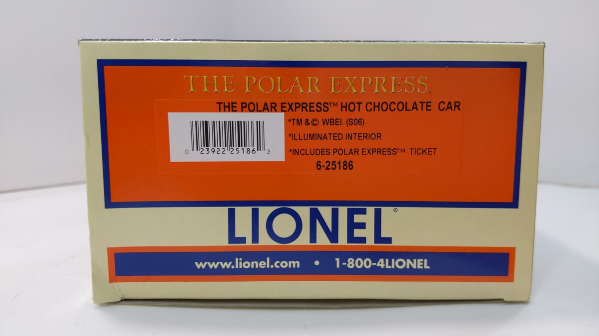 Lionel 6-25186 O Gauge The Polar Express Hot Chocolate Car EX/Box