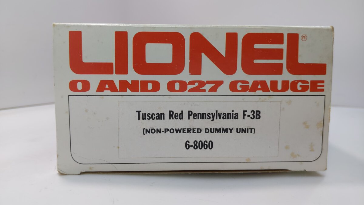 Lionel 6-8060 O Pennsylvania Tuscan F-3 B Unit Dummy Diesel Locomotive #8060 LN/Box