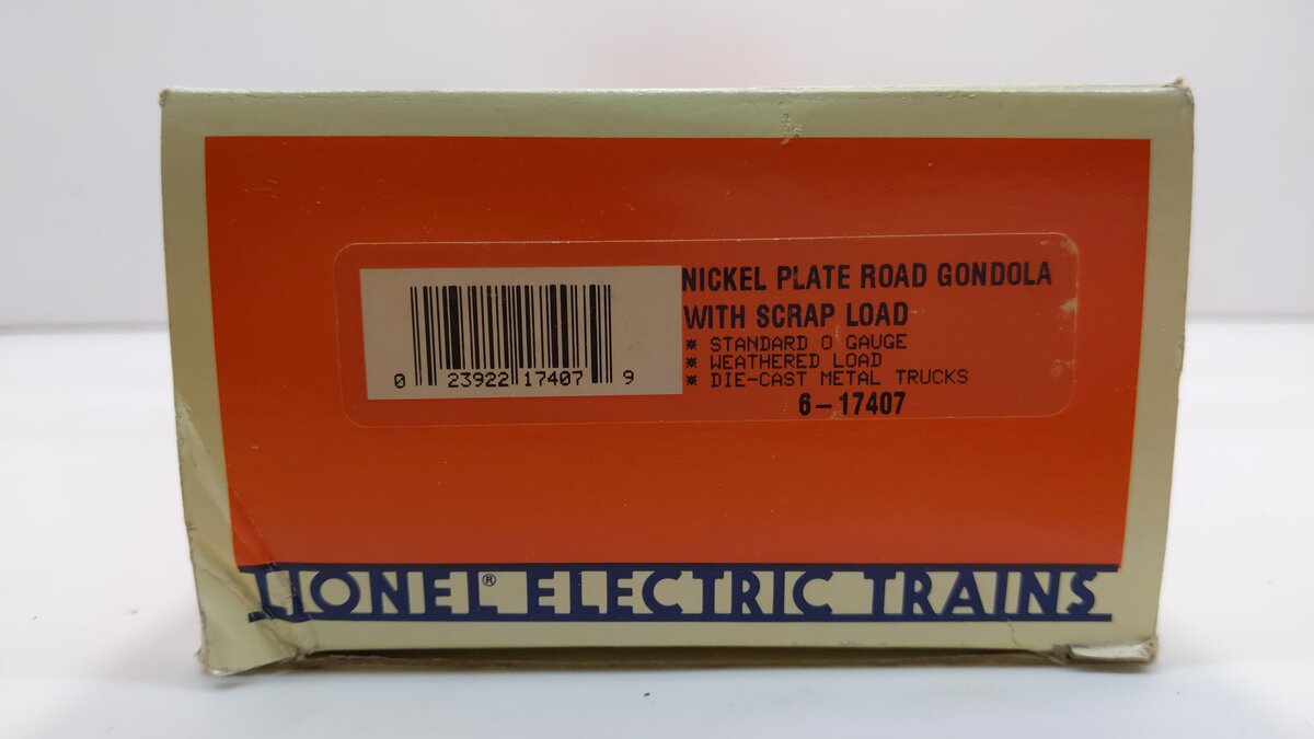 Lionel 6-17407 O Gauge Nickel Plate Road Gondola #17407 w/ Scrap Load LN/Box