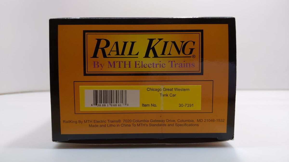 MTH 30-7391 O Gauge Chicago Great Western Single Dome Tank Car #290 LN/Box