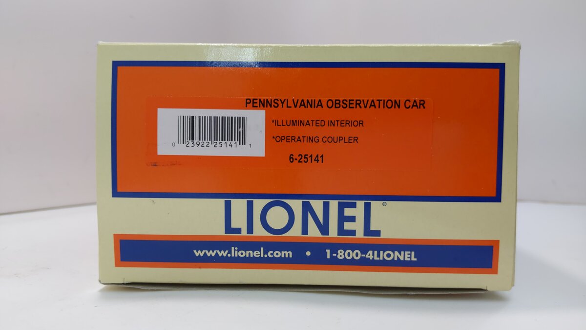 Lionel 6-25141 Pennsylvania Observation Car #1135 LN/Box