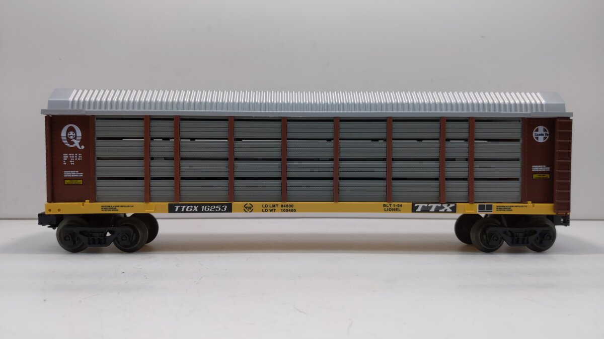 Lionel 6-16253 O Gauge Santa Fe Auto Carrier Car with Screens #16253 LN/Box