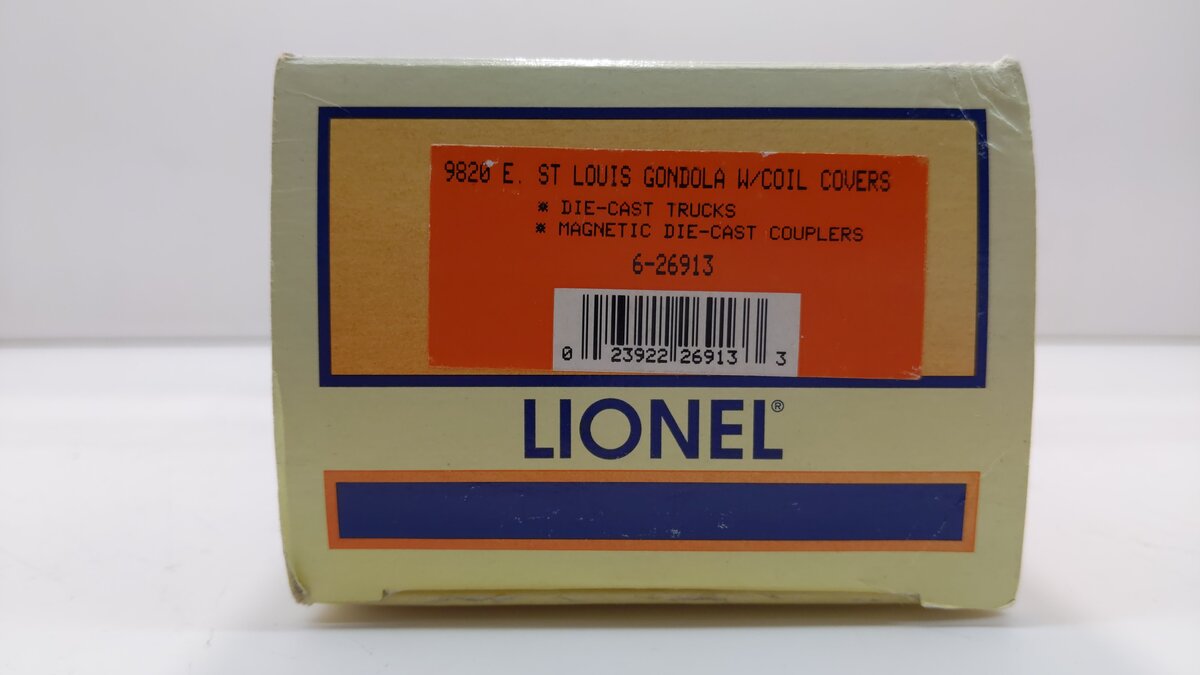 Lionel 6-26913 O Gauge East St. Louis Junction Gondola W/ Coil Covers #9820 LN/Box