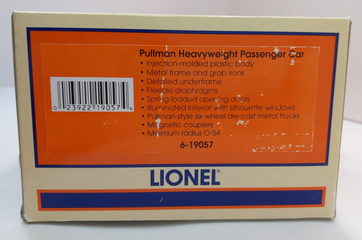 Lionel 6-19057 O Gauge NYC "Willow Range" Pullman Heavyweight Passenger Car NIB