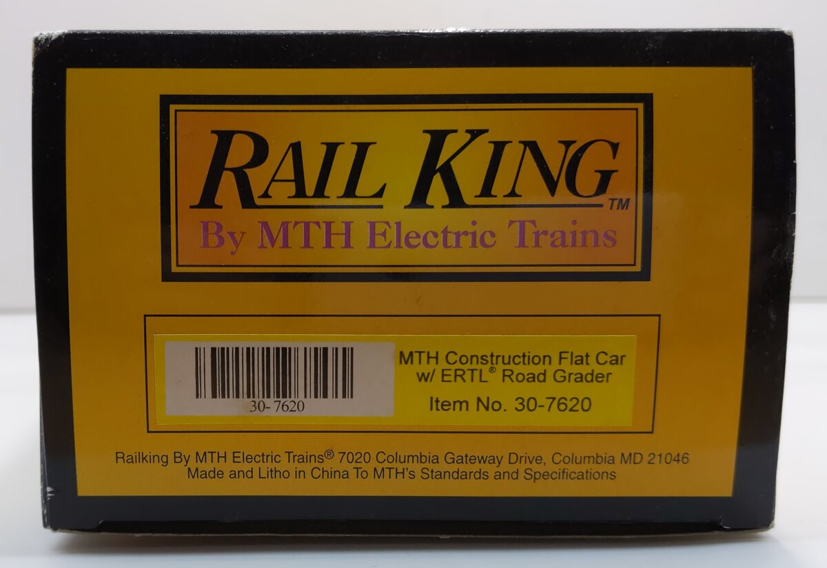 MTH 30-7620 O Gauge MTH Flatcar w/Ertl Road Grader LN/Box