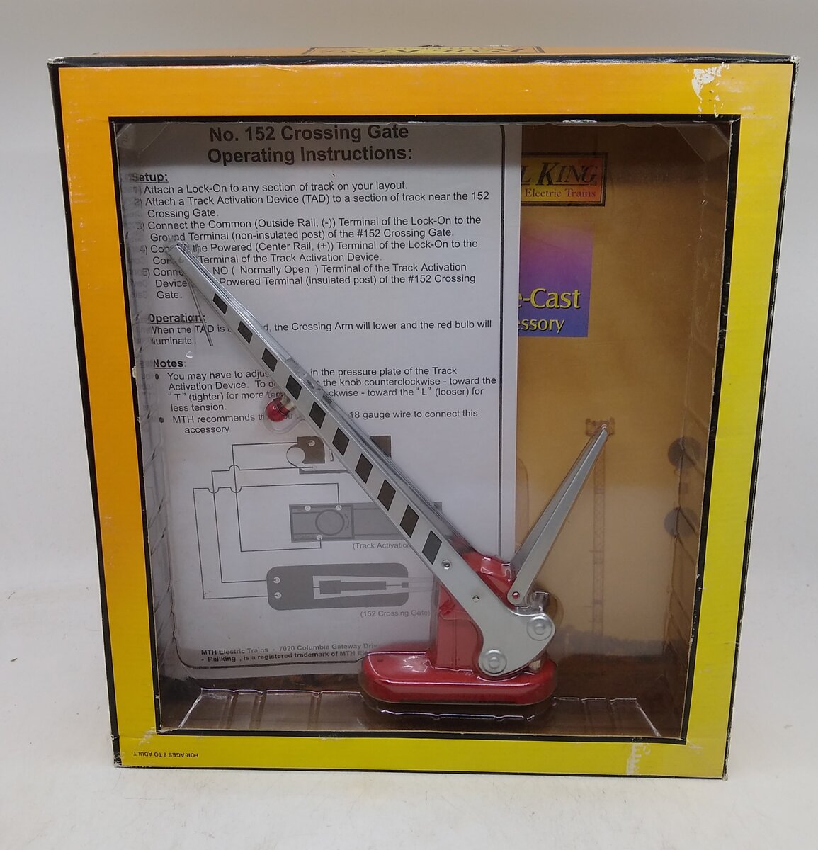 MTH 30-11008 O Tinplate Operating Crossing Gate #152 LN/Box
