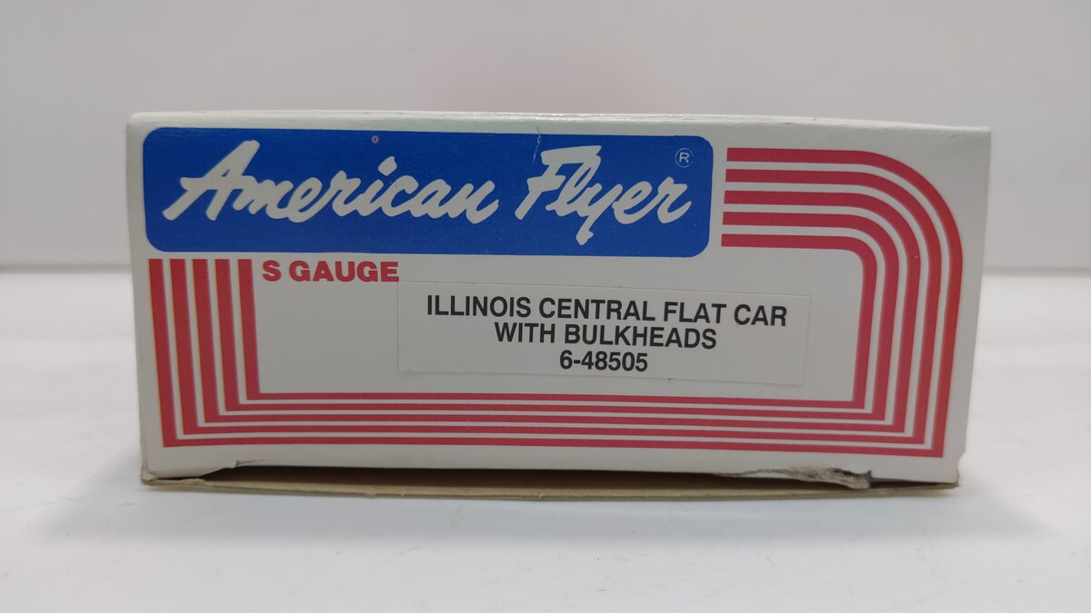 American Flyer 6-48505 S Gauge Illinois Central Gulf Flatcar w/Bulkheads LN/Box