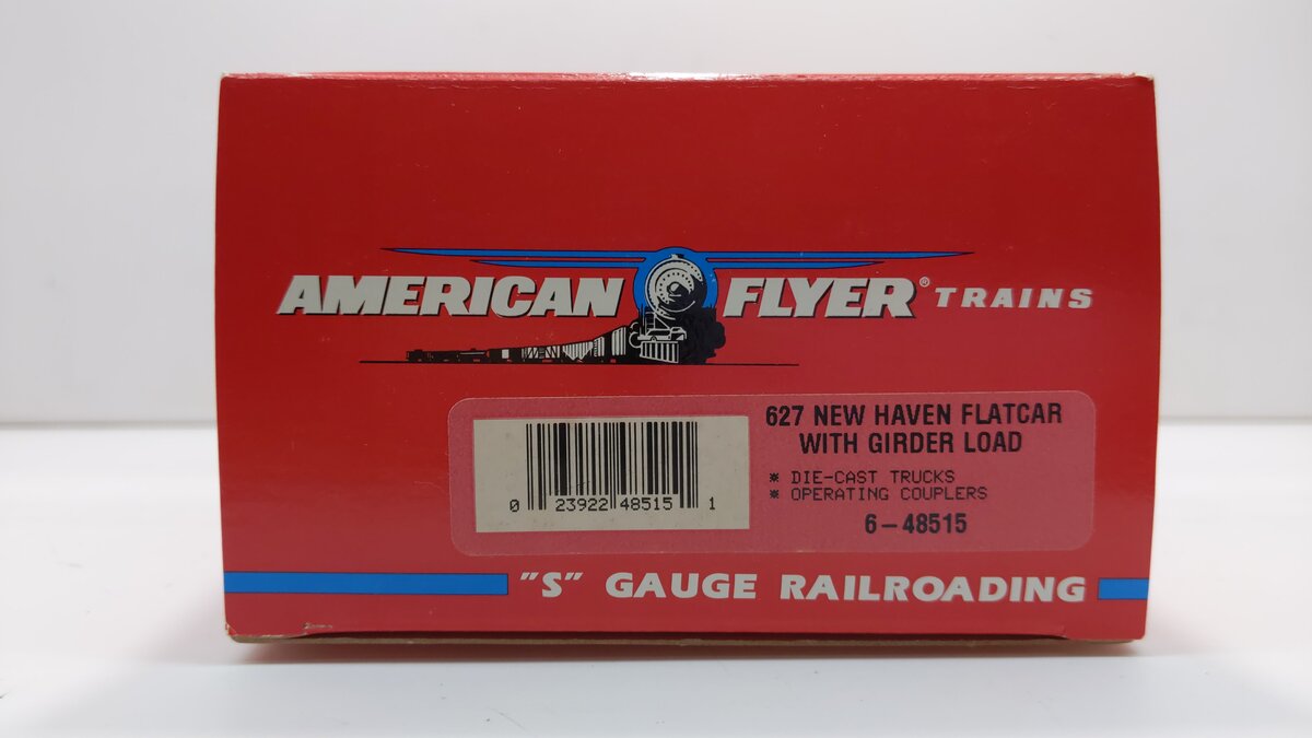 American Flyer 6-48515 S Gauge New Haven Flatcar with Girder Load LN/Box