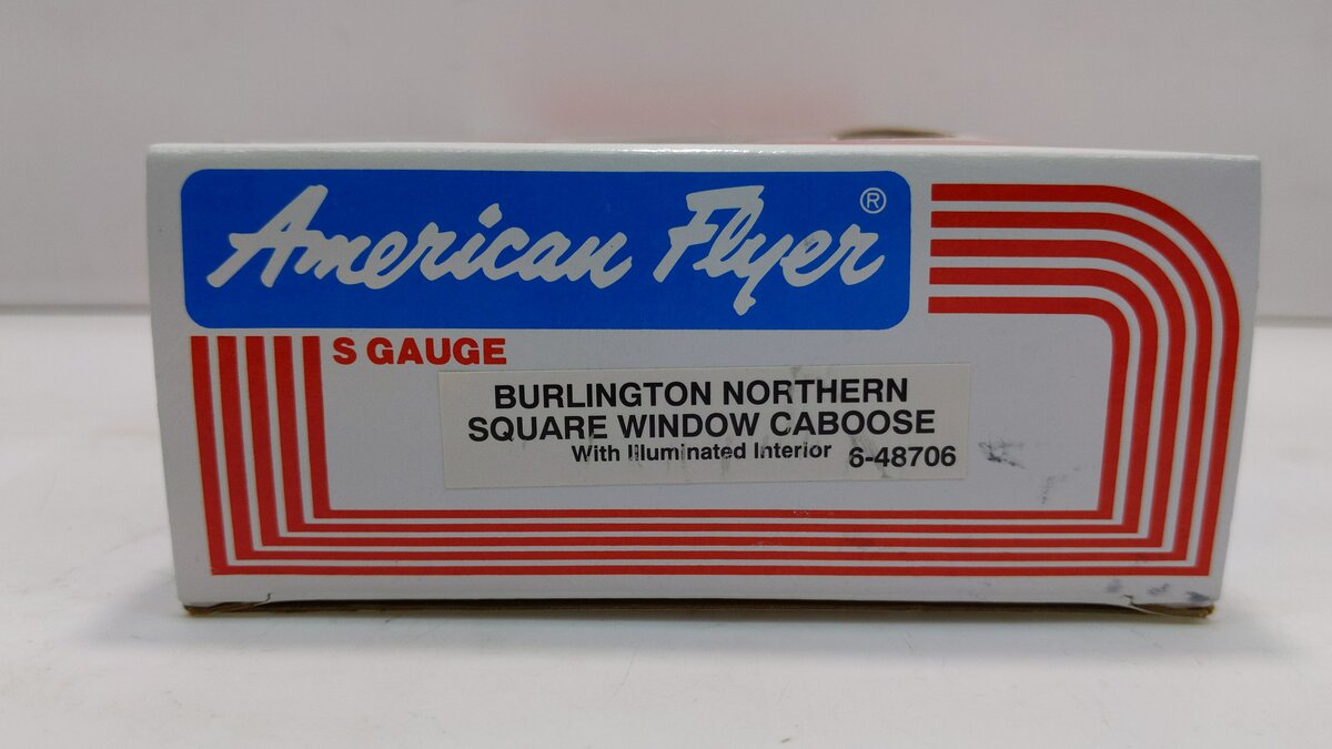 American Flyer 6-48706 S Gauge Burlington Northern Square Window Caboose LN/Box