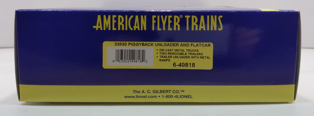 American Flyer 6-49818 S Scale Monon Piggyback Unloader and Flatcar LN/Box