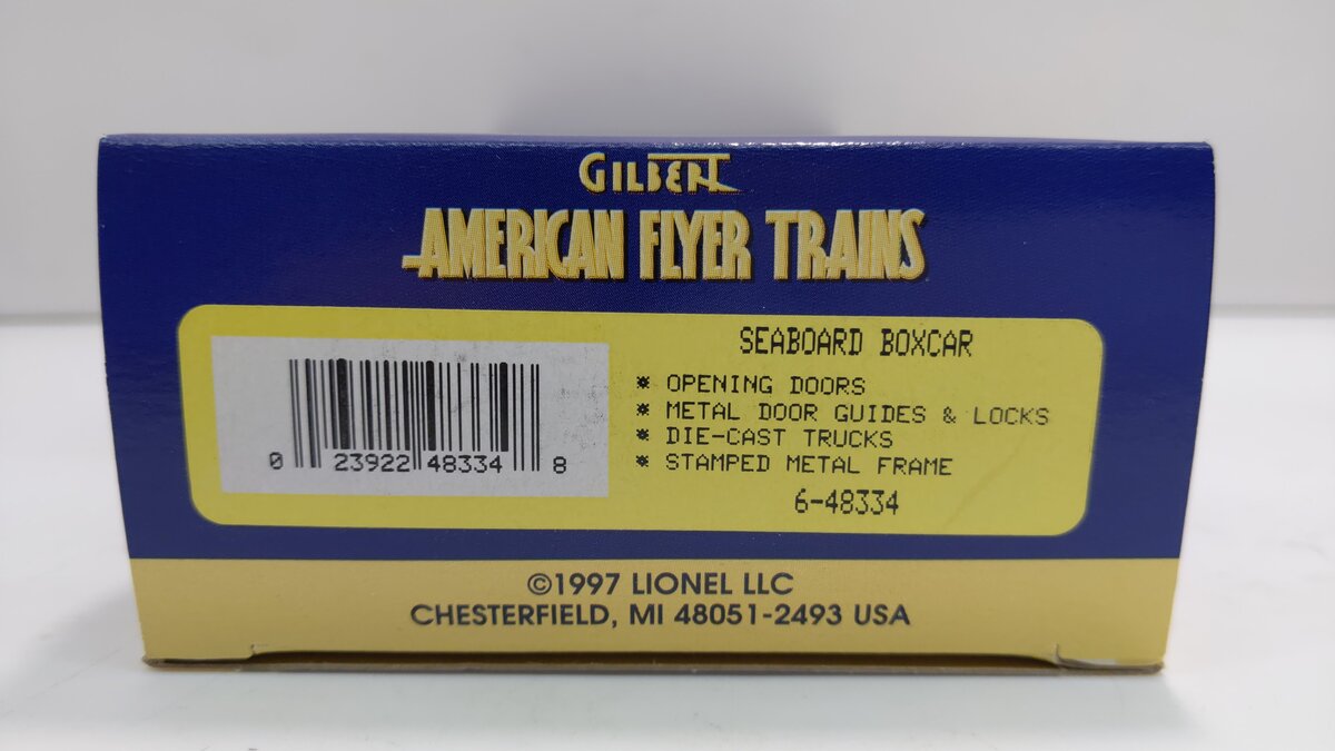 American Flyer 6-48334 S Gauge Seaboard Boxcar LN/Box