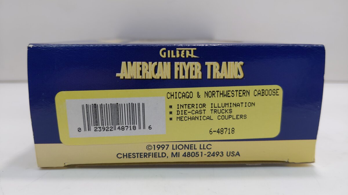 American Flyer 6-48718 S Gauge Chicago & North Western Offset Cupola Caboose LN/Box