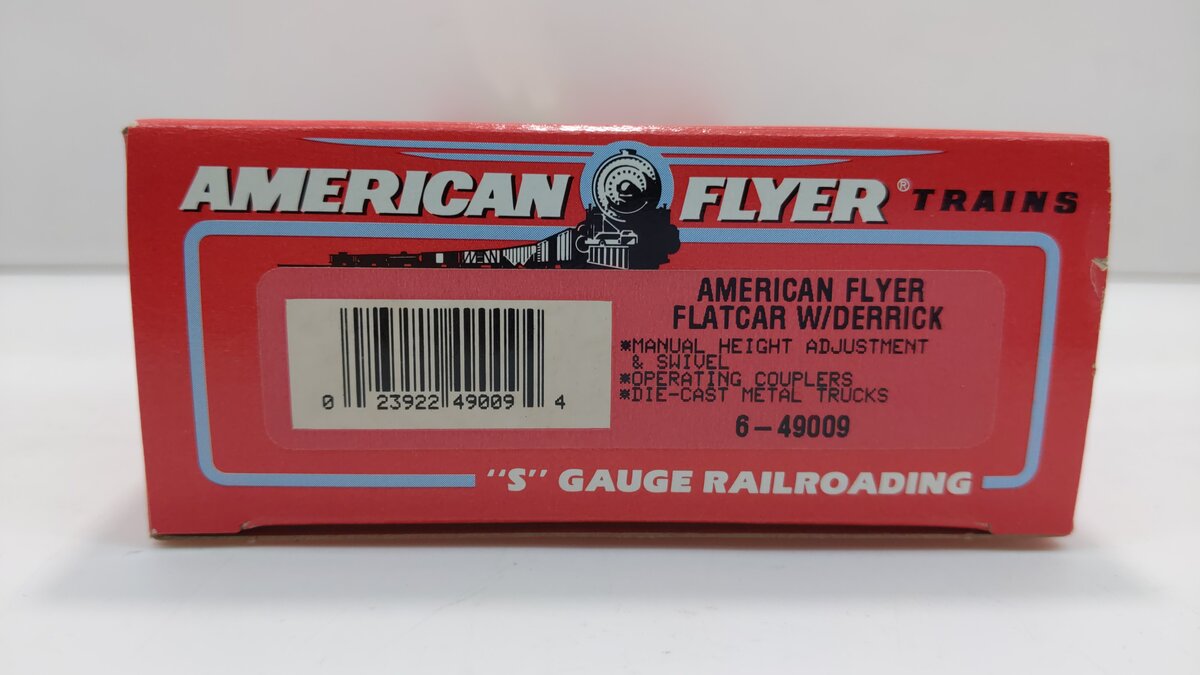 American Flyer 6-49009 S Scale American Flyer Lines Flatcar with Derrick Load