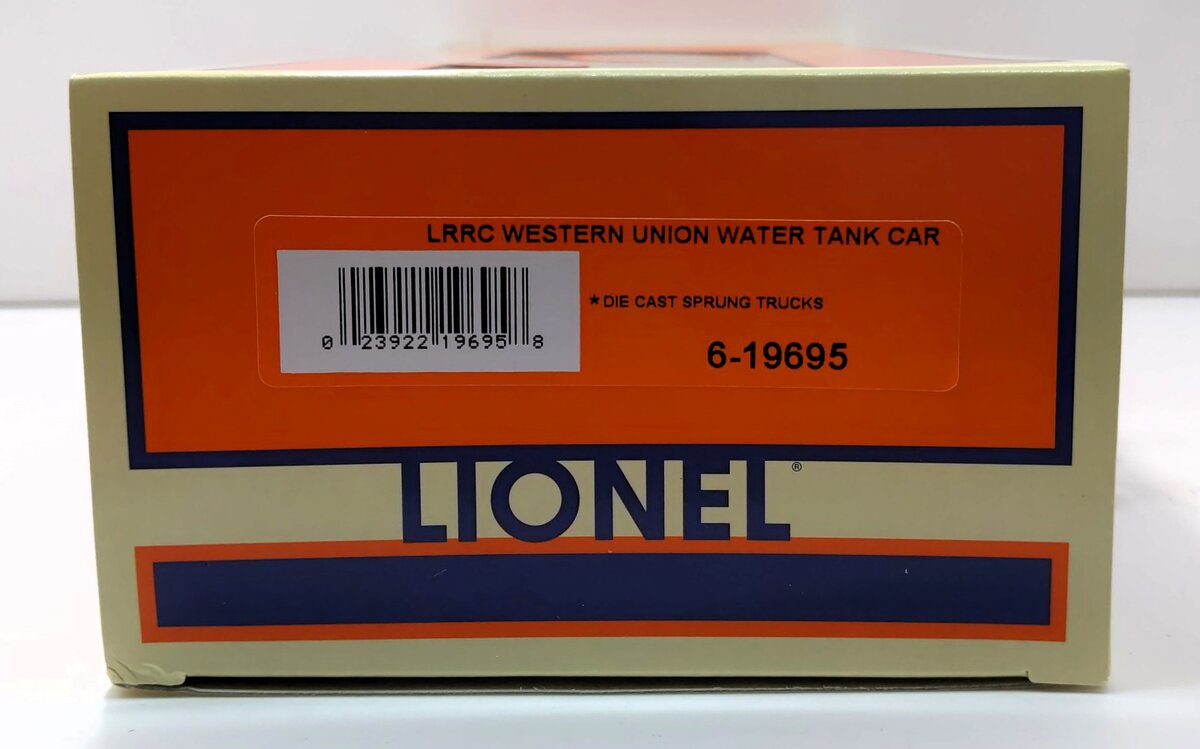 Lionel 6-19695 O Gauge LRRC Western Union Water Tank Car LN/Box
