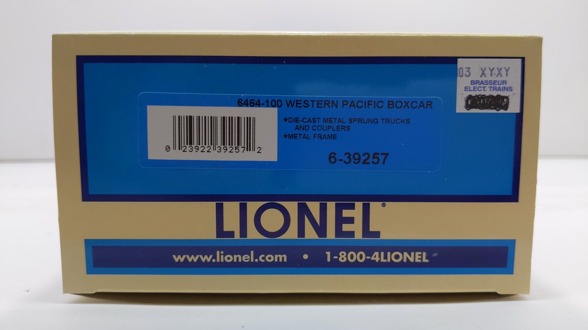 Lionel 6-39257 O Gauge Western Pacific The Boy's Train™ Addition Boxcar LN/Box