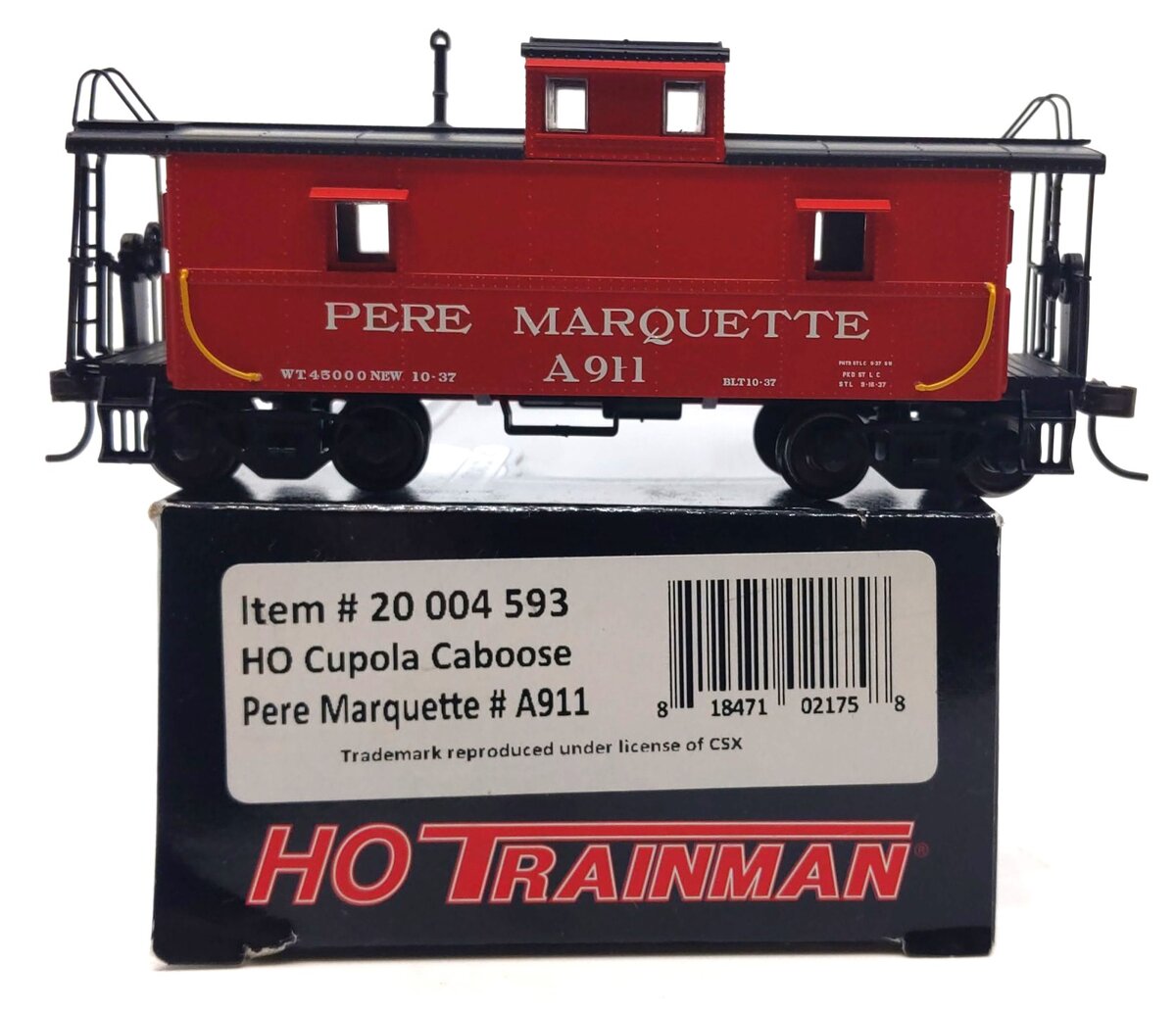 Atlas 20004593 HO Pere Marquette Trainman® C & O Style Cupola Caboose #A911