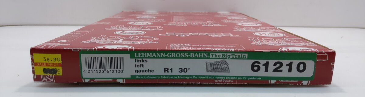 LGB 61210 G R1 30° Left Hand Roadbed Switch Turnout NIB