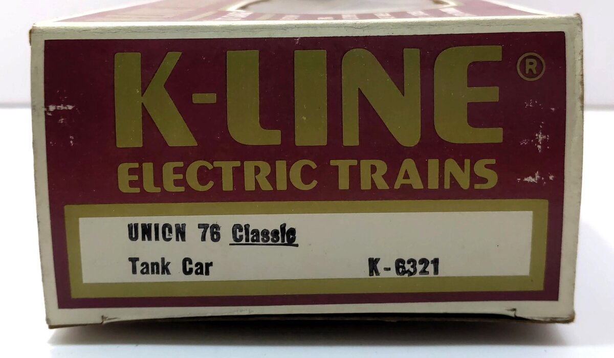 K-Line K6321 O Gauge Union 76 Single Dome Tank Car #6321 LN/Box