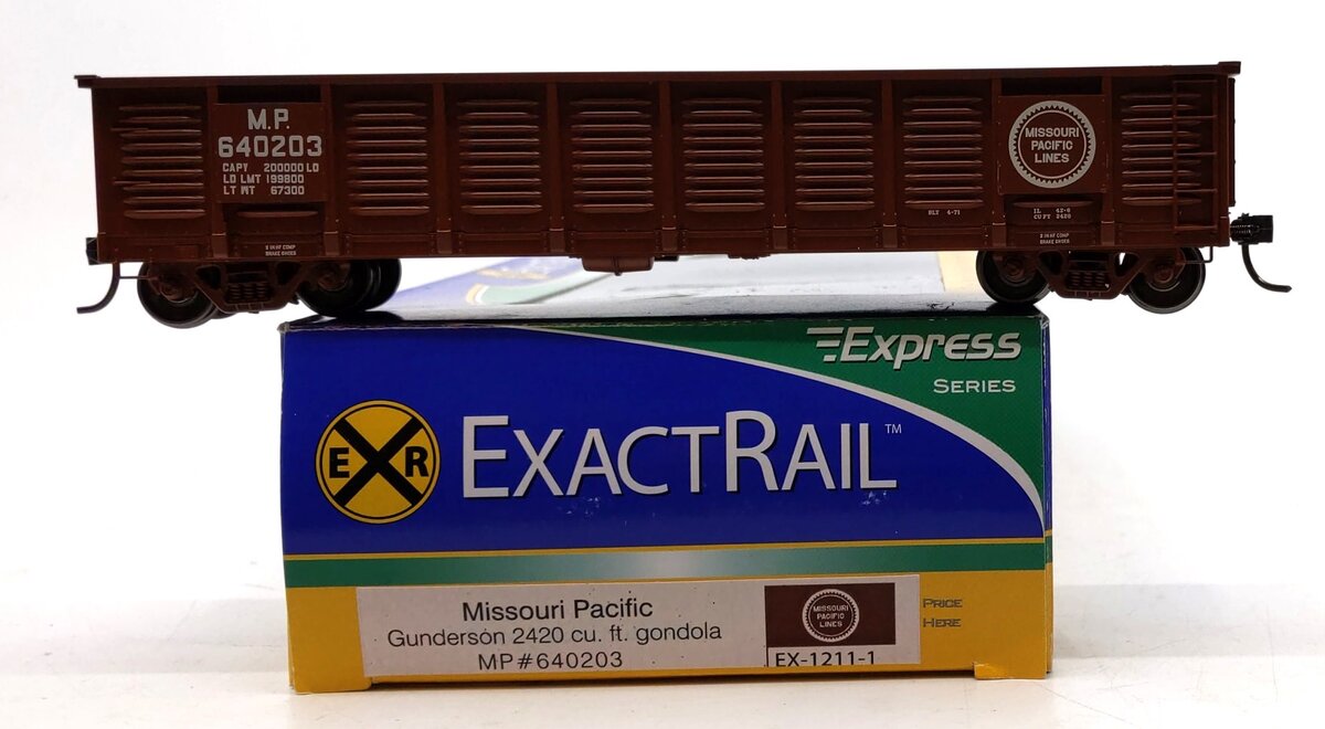 ExactRail EX-1211-1 HO Missouri Pacific Gunderson Gondola 2420 Cu. Ft. #640203 NIB