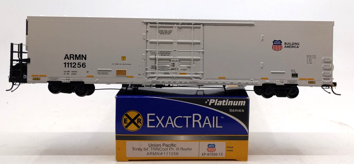 ExactRail EP-81050-13 HO Scale Union Pacific Trinity 64' Reefer Car #111256 LN/Box