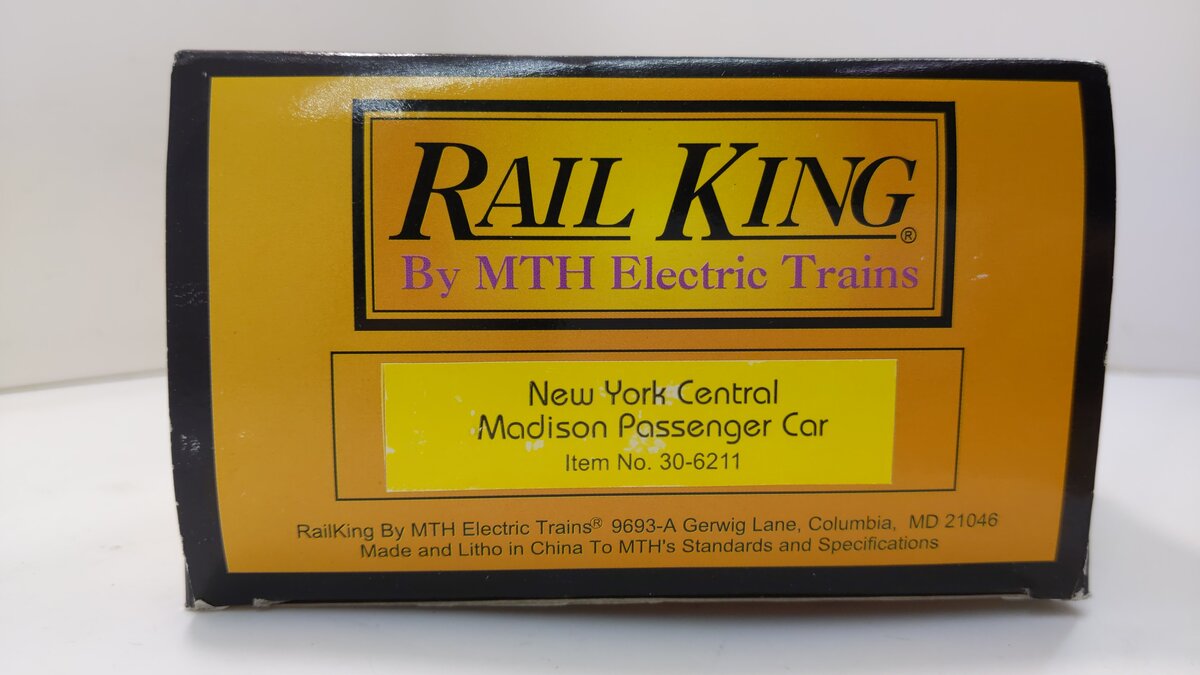 MTH 30-6211 O Gauge New York Central Madison "Syracuse" Coach Car LN/Box
