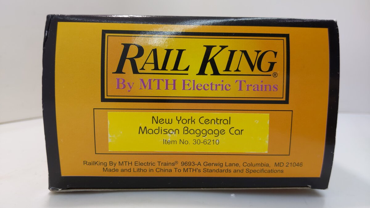MTH 30-6210 O Gauge New York Central "Utica" Madison Baggage Car LN/Box