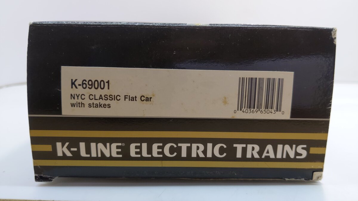 K-Line K69001 O Gauge New York Central Classic Flat Car with Stakes LN/Box