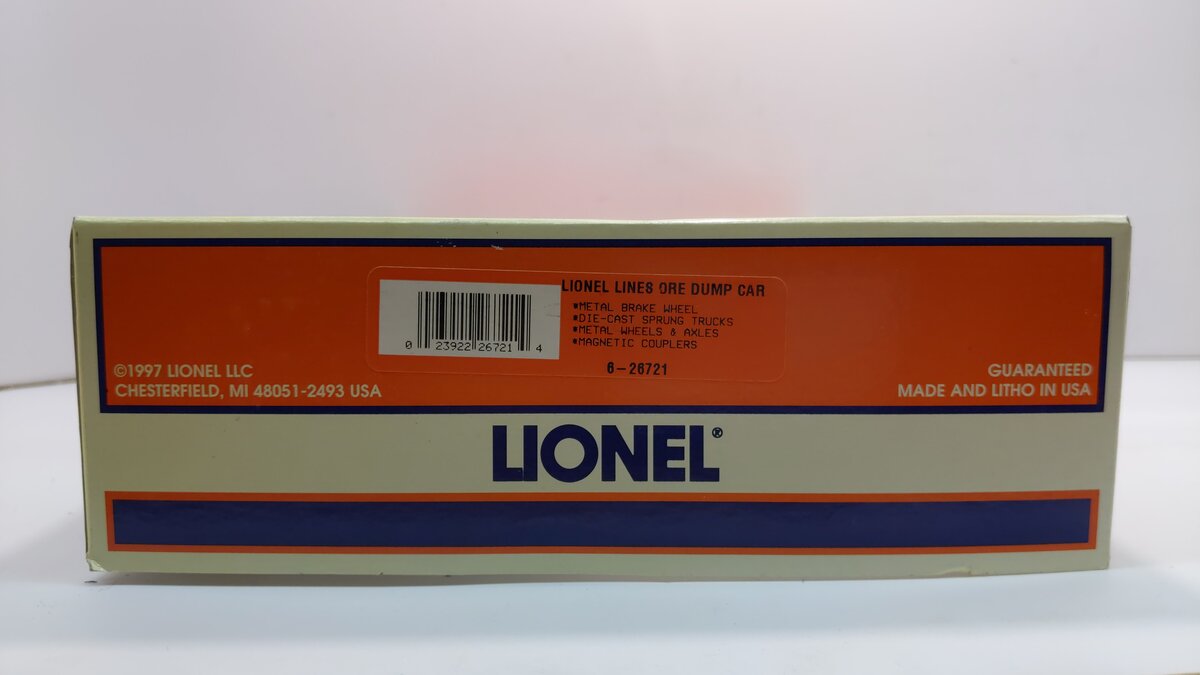 Lionel 6-26721 O Gauge Lionel Lines Operating Coal Dump Car VG/Box