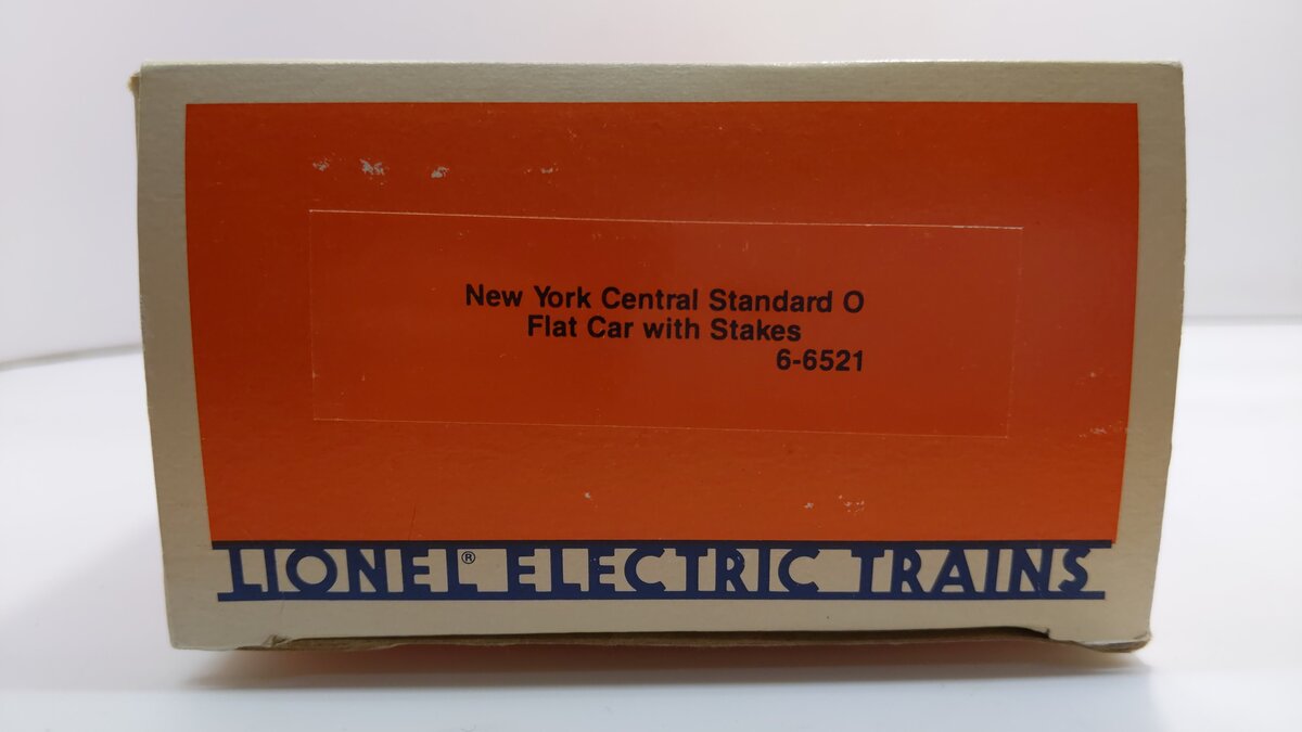 Lionel 6-6521 O Gauge New York Central Flatcar with Stakes LN/Box