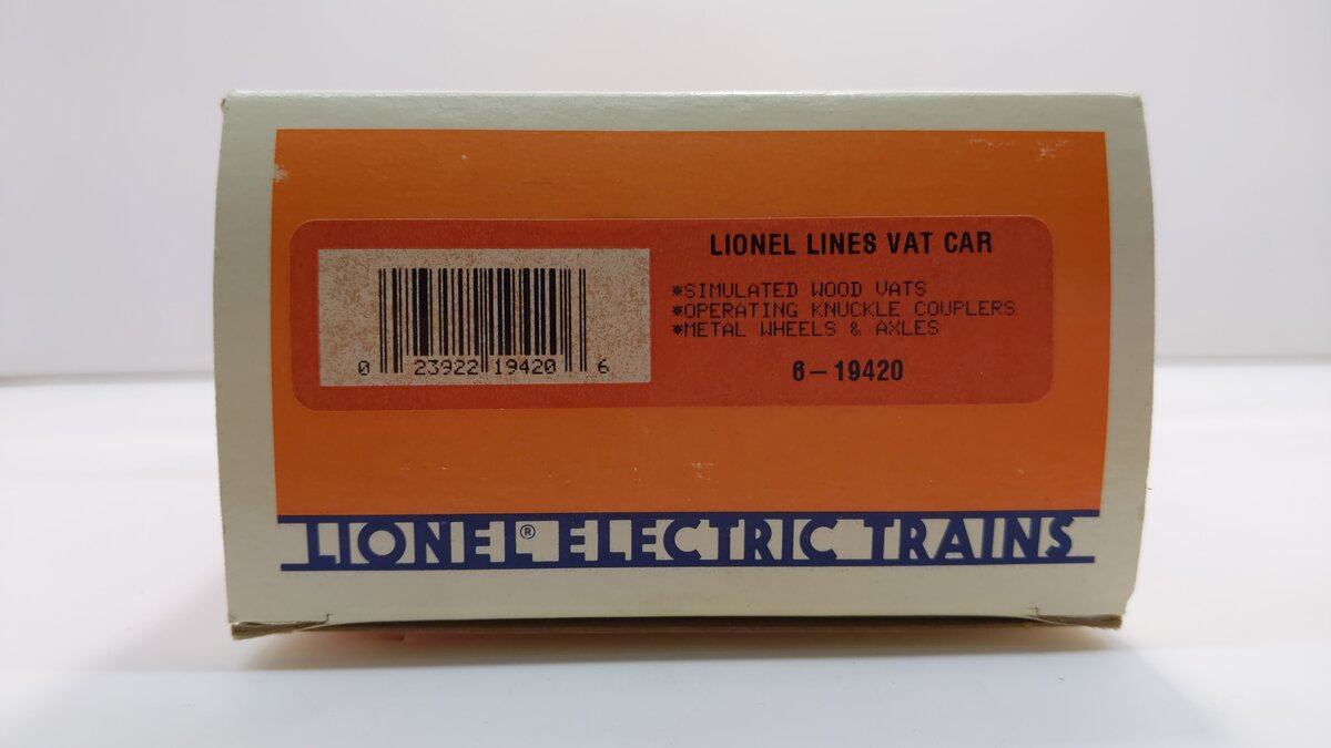 Lionel 6-19420 O Gauge Lionel Lines Vat Car #19420 LN/Box